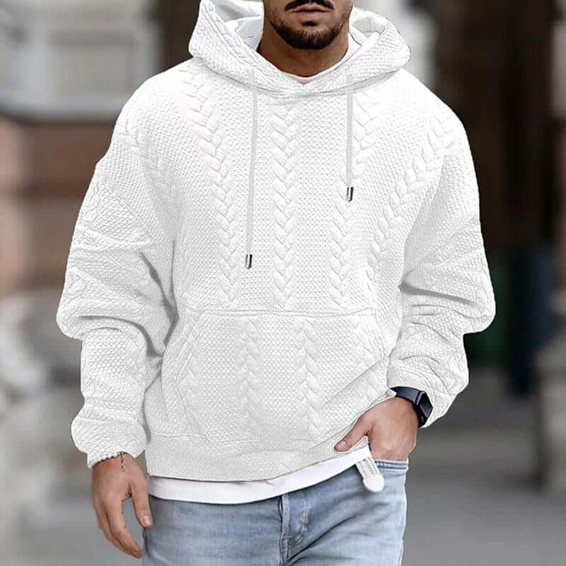 Men's Casual Long-Sleeve Knit Hoodie