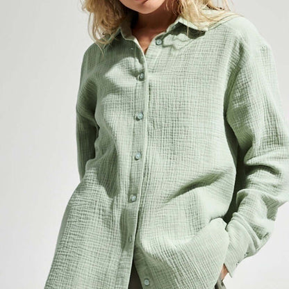 Women's Loose Long Sleeve Polo Shirt